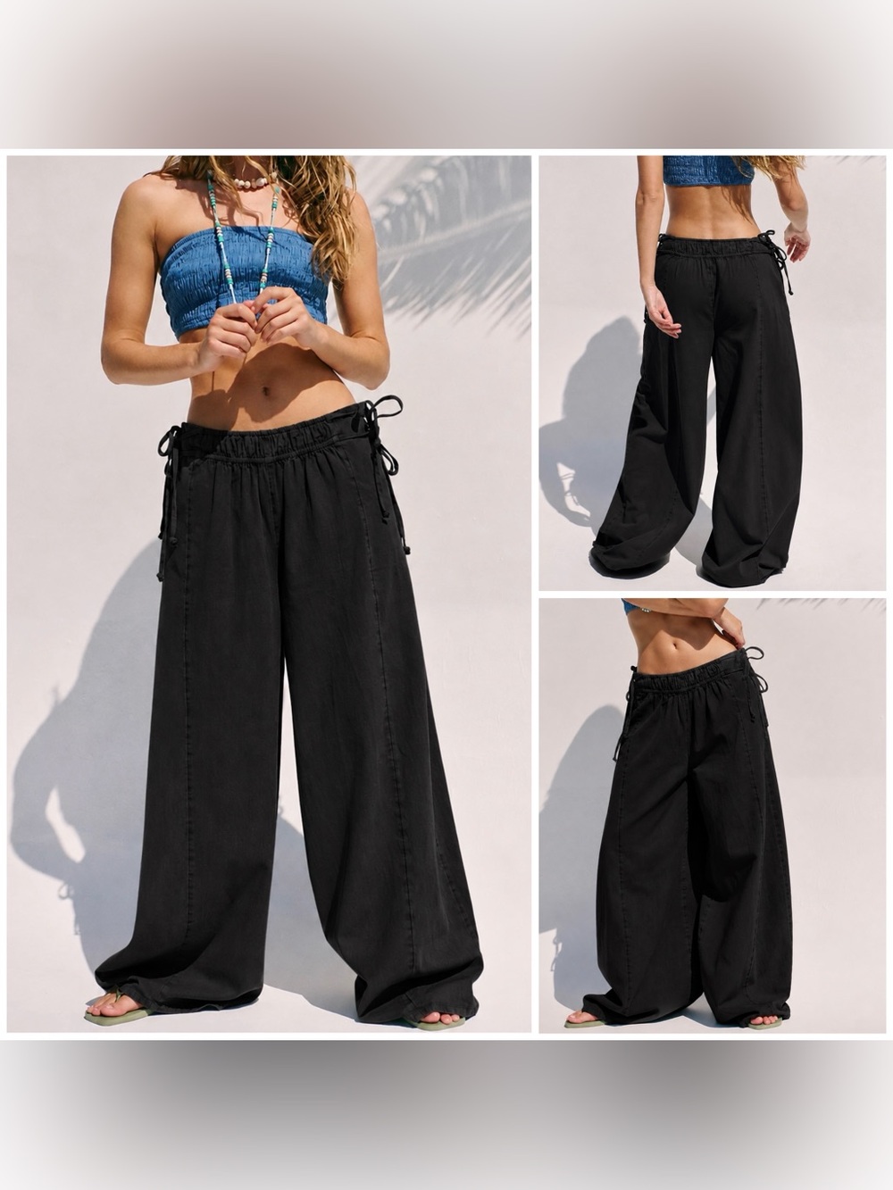 NWOT Free People Free-Est Sun Dazed Pants - black - Small